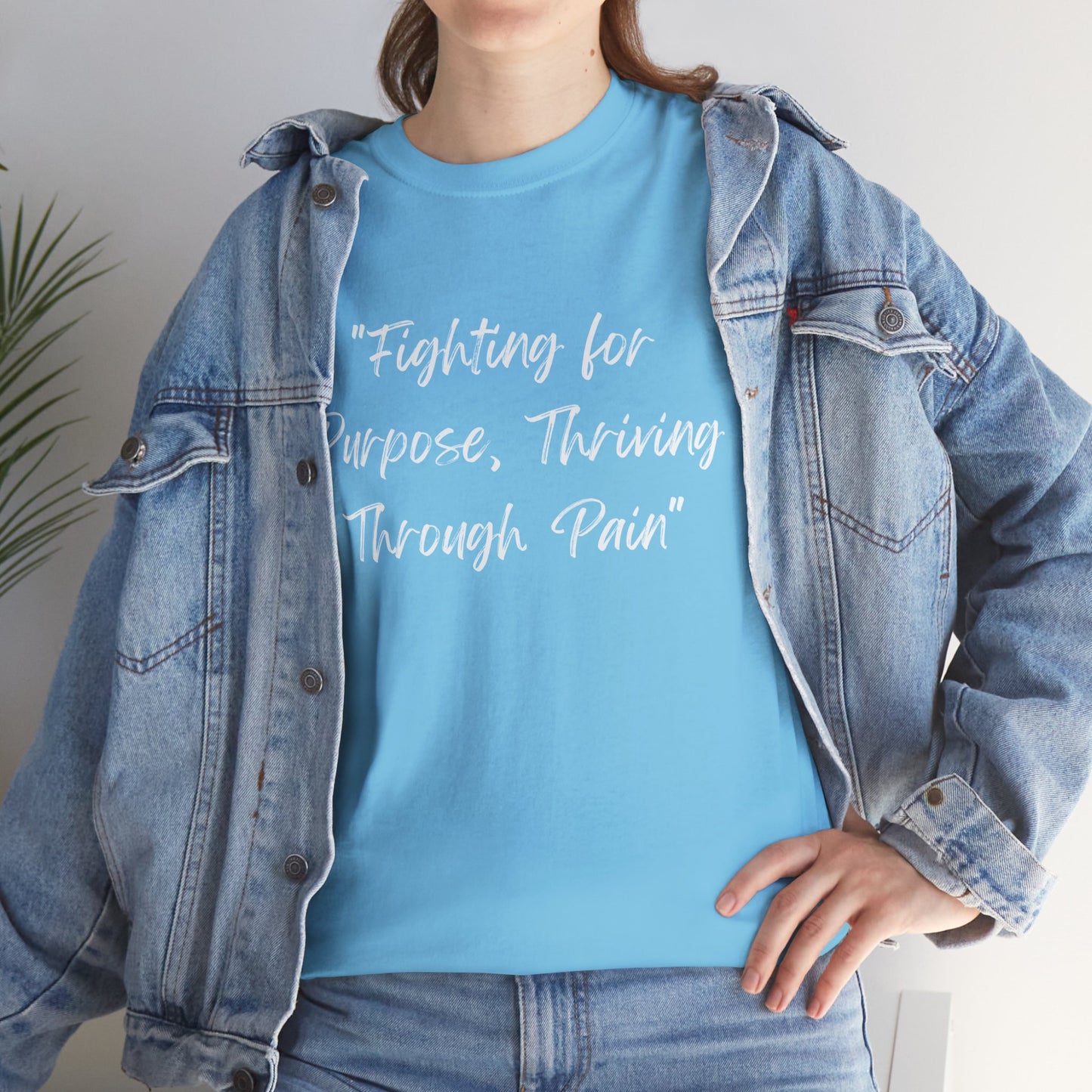 Fighting for Purpose Tee | Empowering Shirt | Inspirational Apparel for Overcoming Pain | Motivational T-Shirt Unisex Heavy Cotton Tee