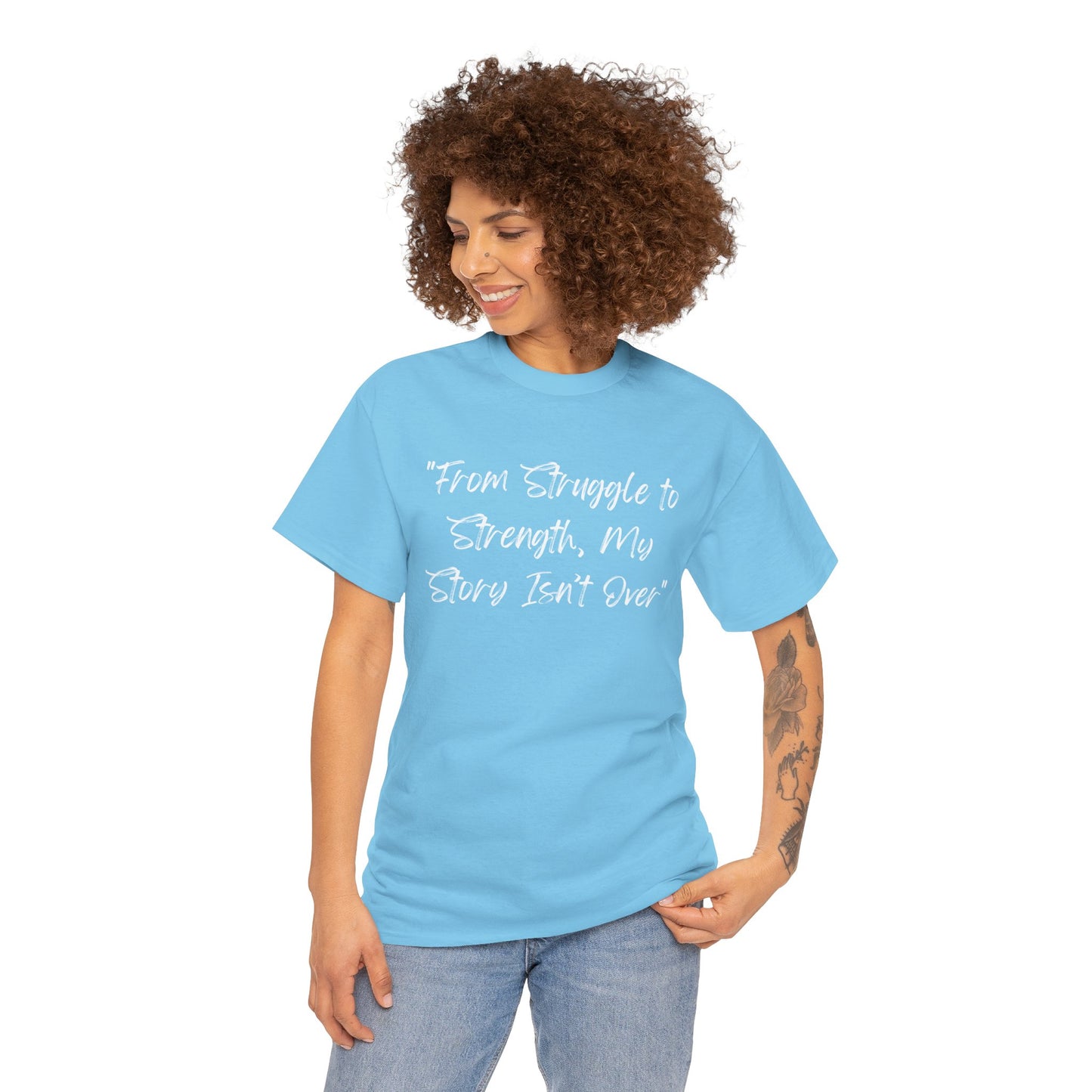 From Struggle to Strength Tee | Inspirational Shirt | Empowering Tee for Overcoming Challenges | Motivational Apparel Unisex Heavy Cotton Tee