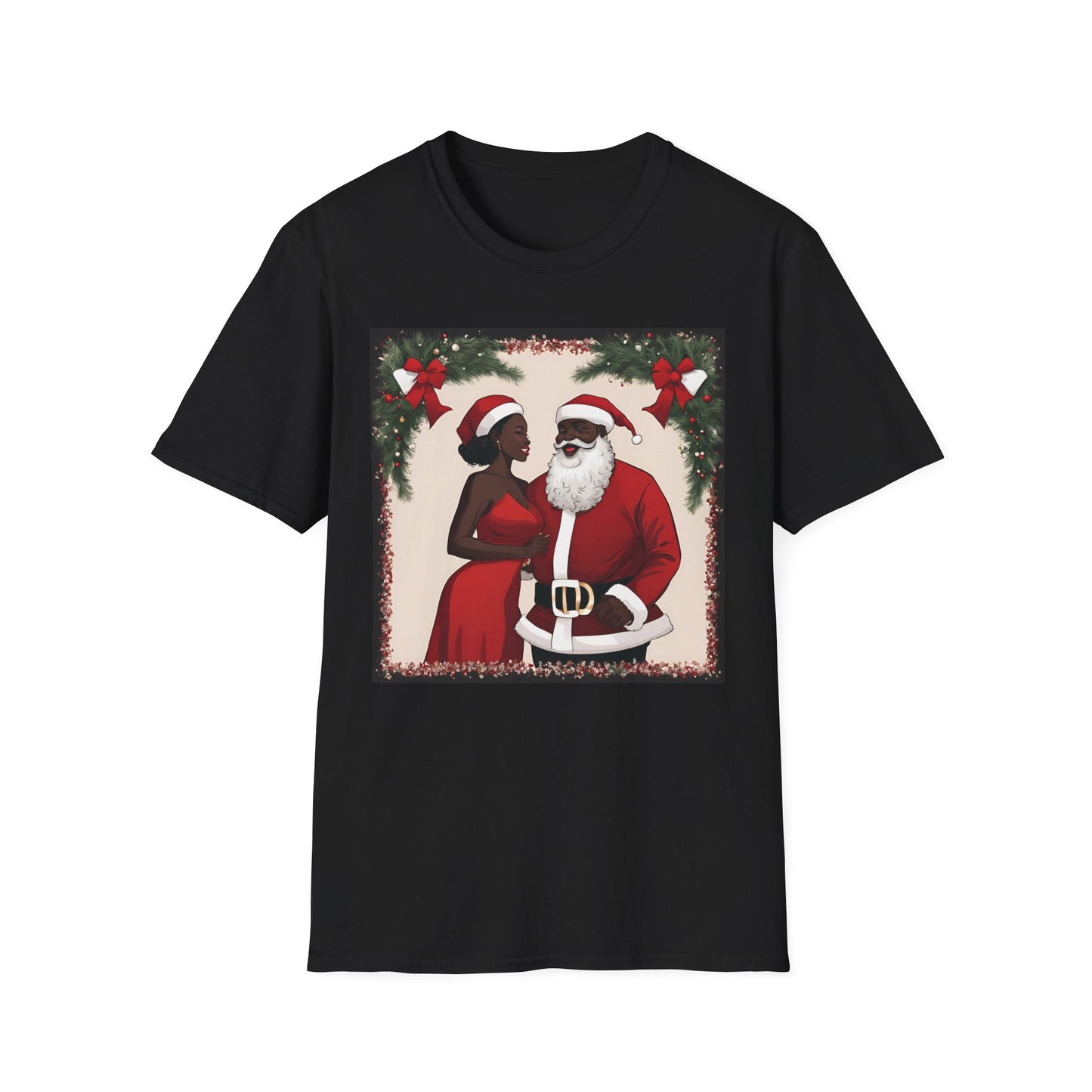 Black Santa Shirt, Christmas Couple Shirt, African American Santa Couple Shirt, Christmas Gift Shirts, Festive Holiday Cute Santa Shirt