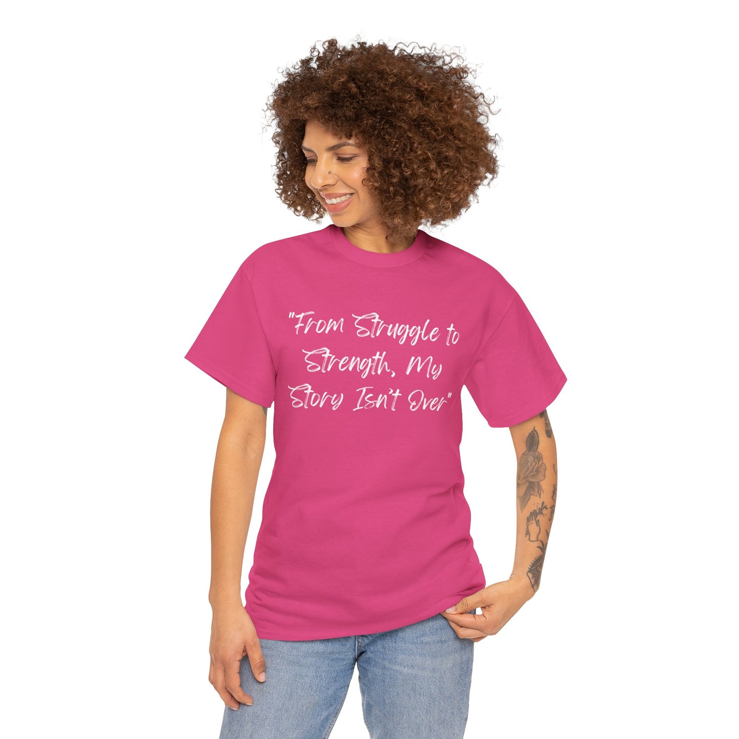 From Struggle to Strength Tee | Inspirational Shirt | Empowering Tee for Overcoming Challenges | Motivational Apparel Unisex Heavy Cotton Tee