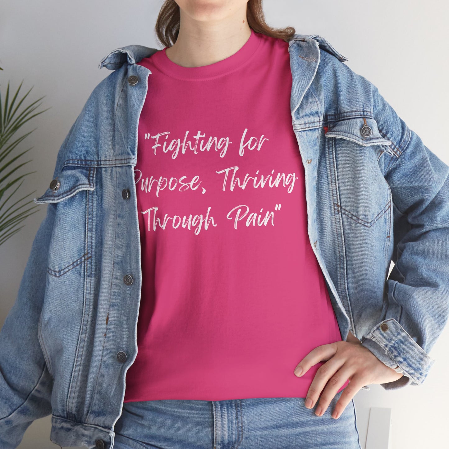 Fighting for Purpose Tee | Empowering Shirt | Inspirational Apparel for Overcoming Pain | Motivational T-Shirt Unisex Heavy Cotton Tee