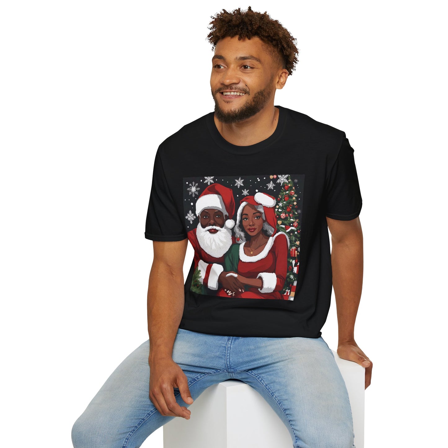 Black Santa Shirt, Christmas Couple Shirt, African American Santa Couple Shirt, Christmas Gift Shirts, Festive Holiday Cute Santa Shirt