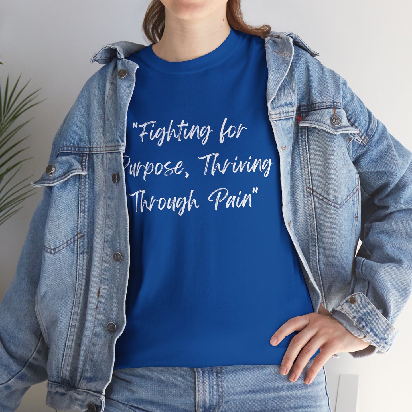 Fighting for Purpose Tee | Empowering Shirt | Inspirational Apparel for Overcoming Pain | Motivational T-Shirt Unisex Heavy Cotton Tee