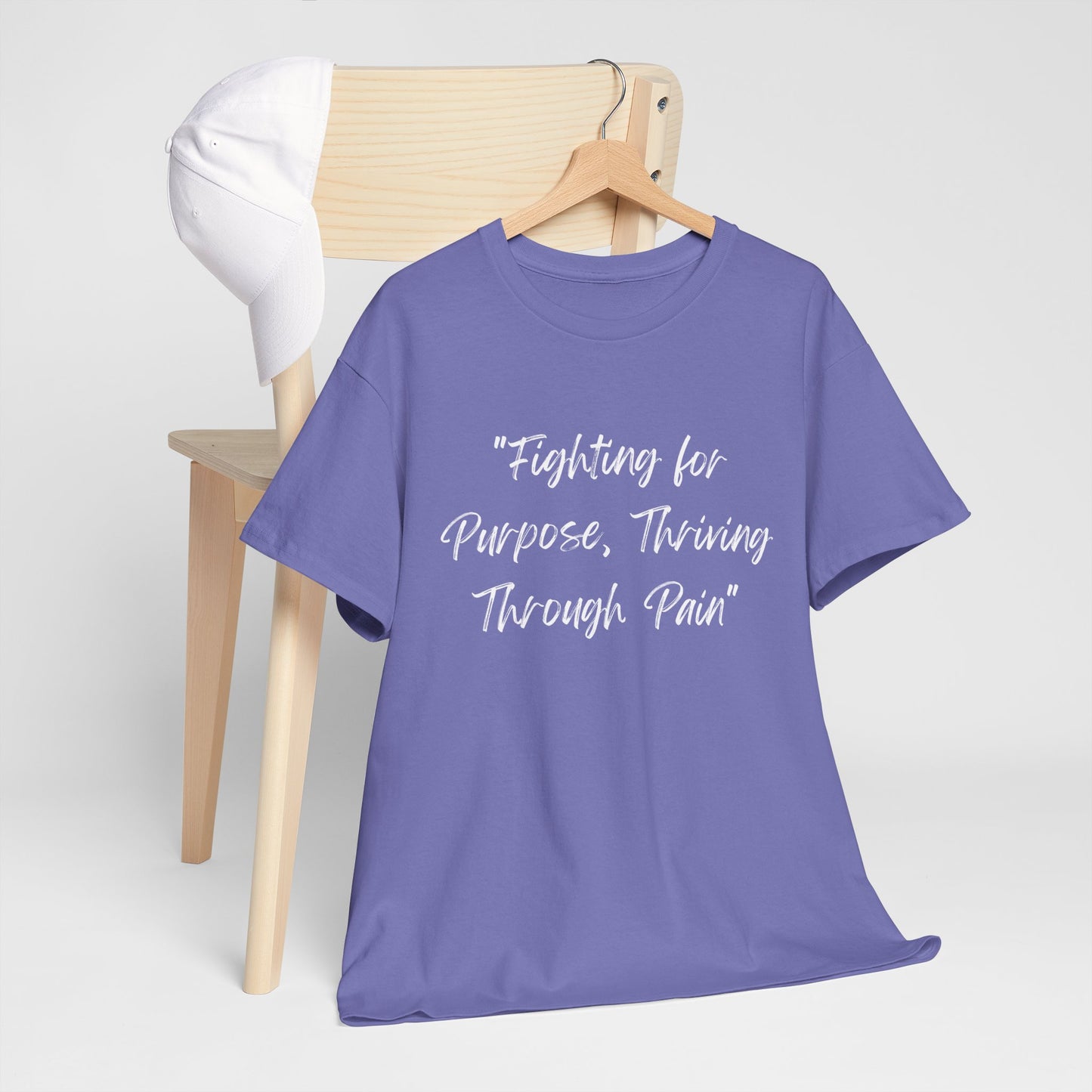 Fighting for Purpose Tee | Empowering Shirt | Inspirational Apparel for Overcoming Pain | Motivational T-Shirt Unisex Heavy Cotton Tee