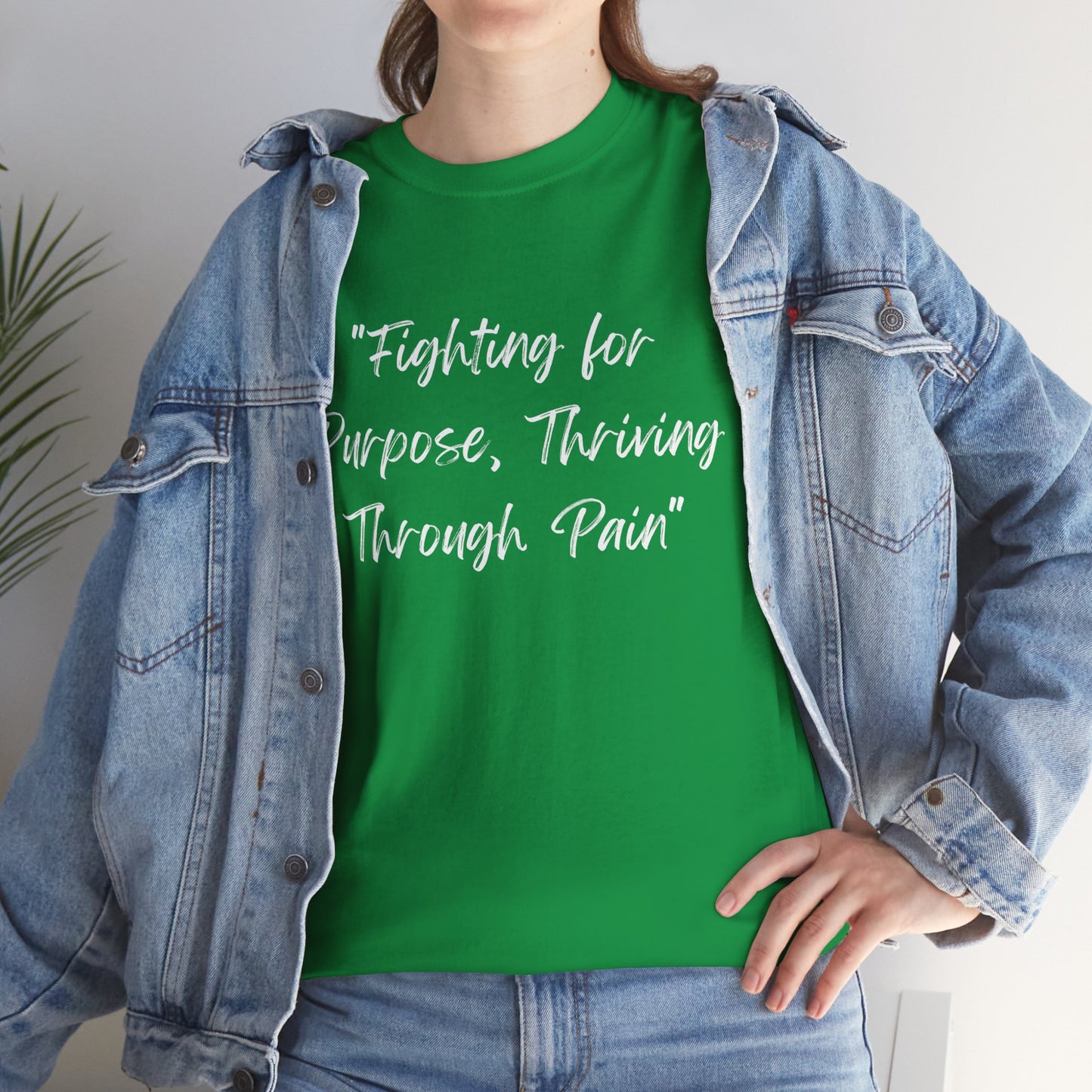 Fighting for Purpose Tee | Empowering Shirt | Inspirational Apparel for Overcoming Pain | Motivational T-Shirt Unisex Heavy Cotton Tee