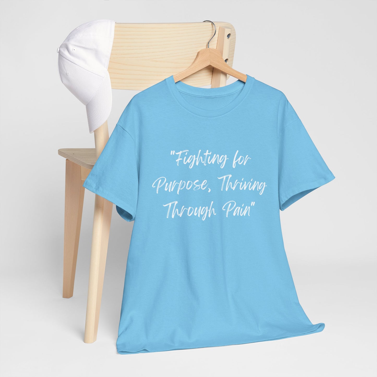 Fighting for Purpose Tee | Empowering Shirt | Inspirational Apparel for Overcoming Pain | Motivational T-Shirt Unisex Heavy Cotton Tee