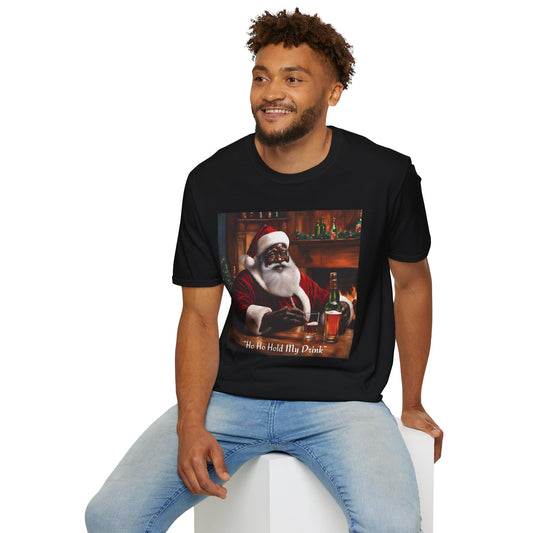 Black Santa Holiday Shirt Ho Ho Hold My Drink African American Santa Shirt Christmas Gift Christmas Season Tee Holiday Festive Shirt