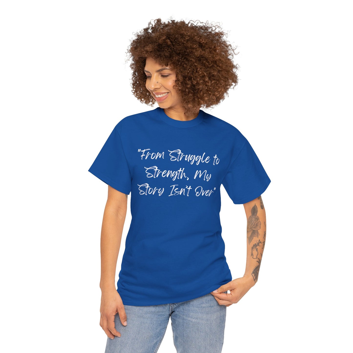 From Struggle to Strength Tee | Inspirational Shirt | Empowering Tee for Overcoming Challenges | Motivational Apparel Unisex Heavy Cotton Tee