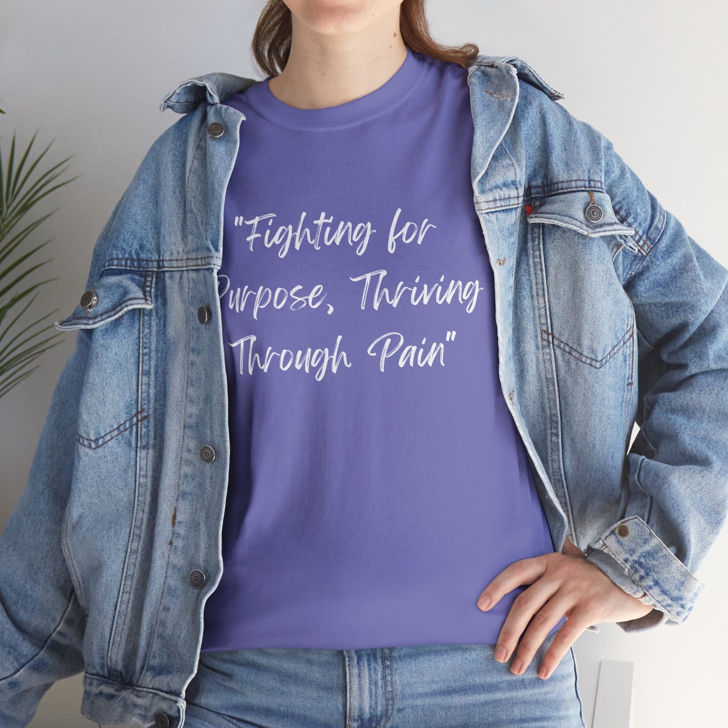 Fighting for Purpose Tee | Empowering Shirt | Inspirational Apparel for Overcoming Pain | Motivational T-Shirt Unisex Heavy Cotton Tee