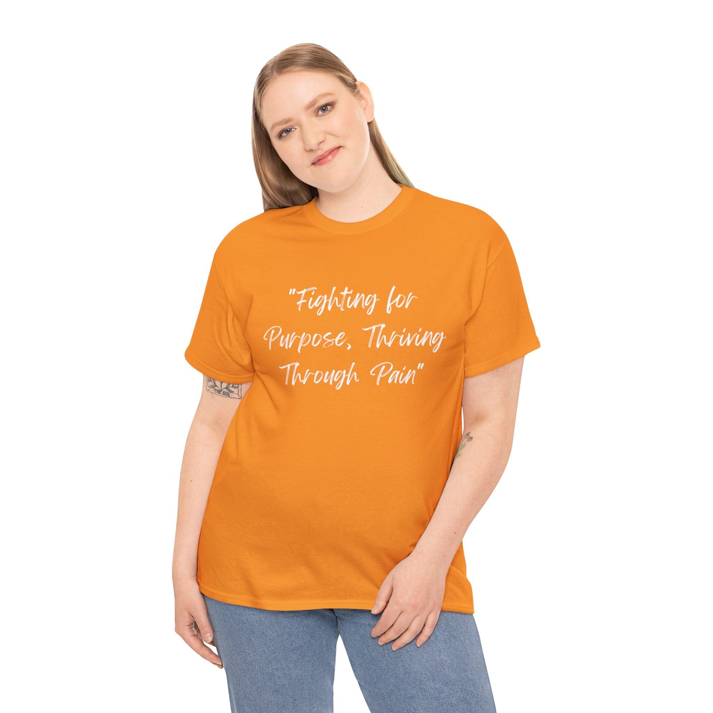 Fighting for Purpose Tee | Empowering Shirt | Inspirational Apparel for Overcoming Pain | Motivational T-Shirt Unisex Heavy Cotton Tee