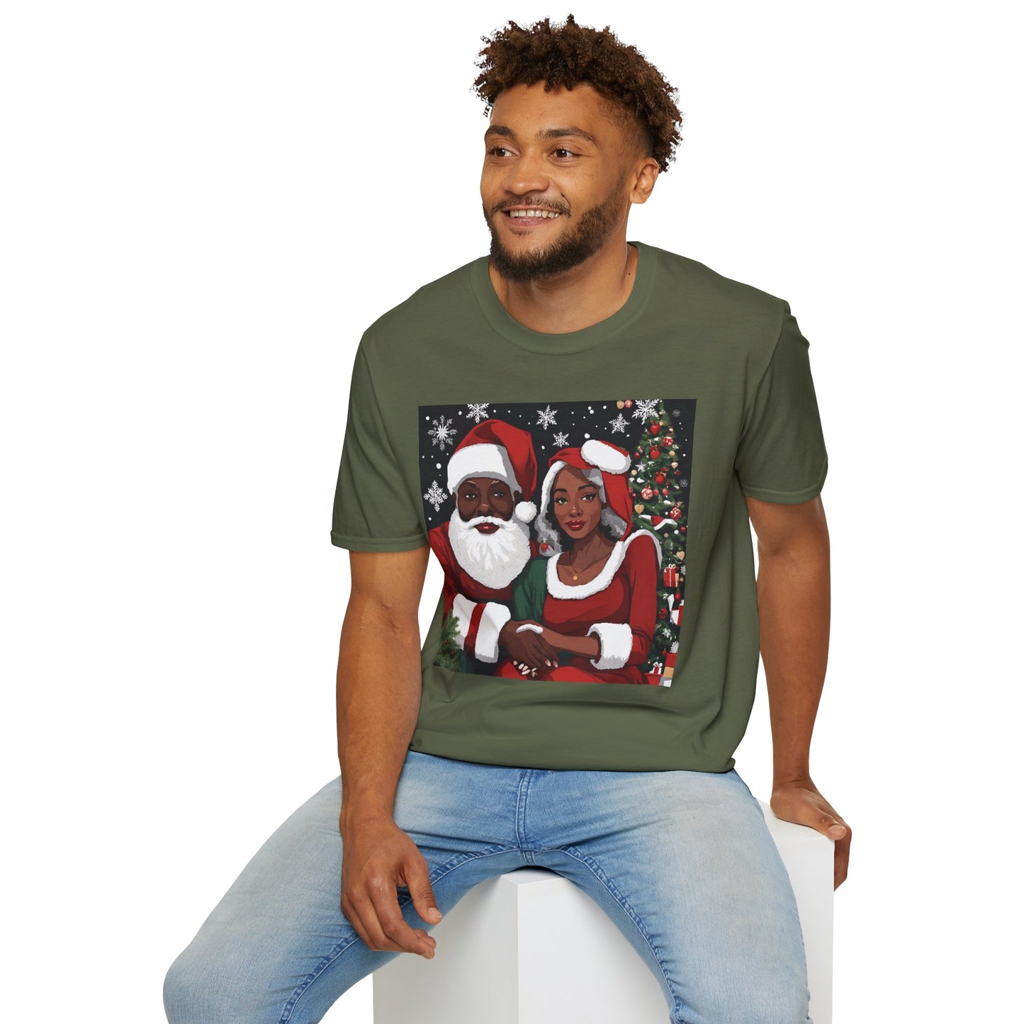 Black Santa Shirt, Christmas Couple Shirt, African American Santa Couple Shirt, Christmas Gift Shirts, Festive Holiday Cute Santa Shirt