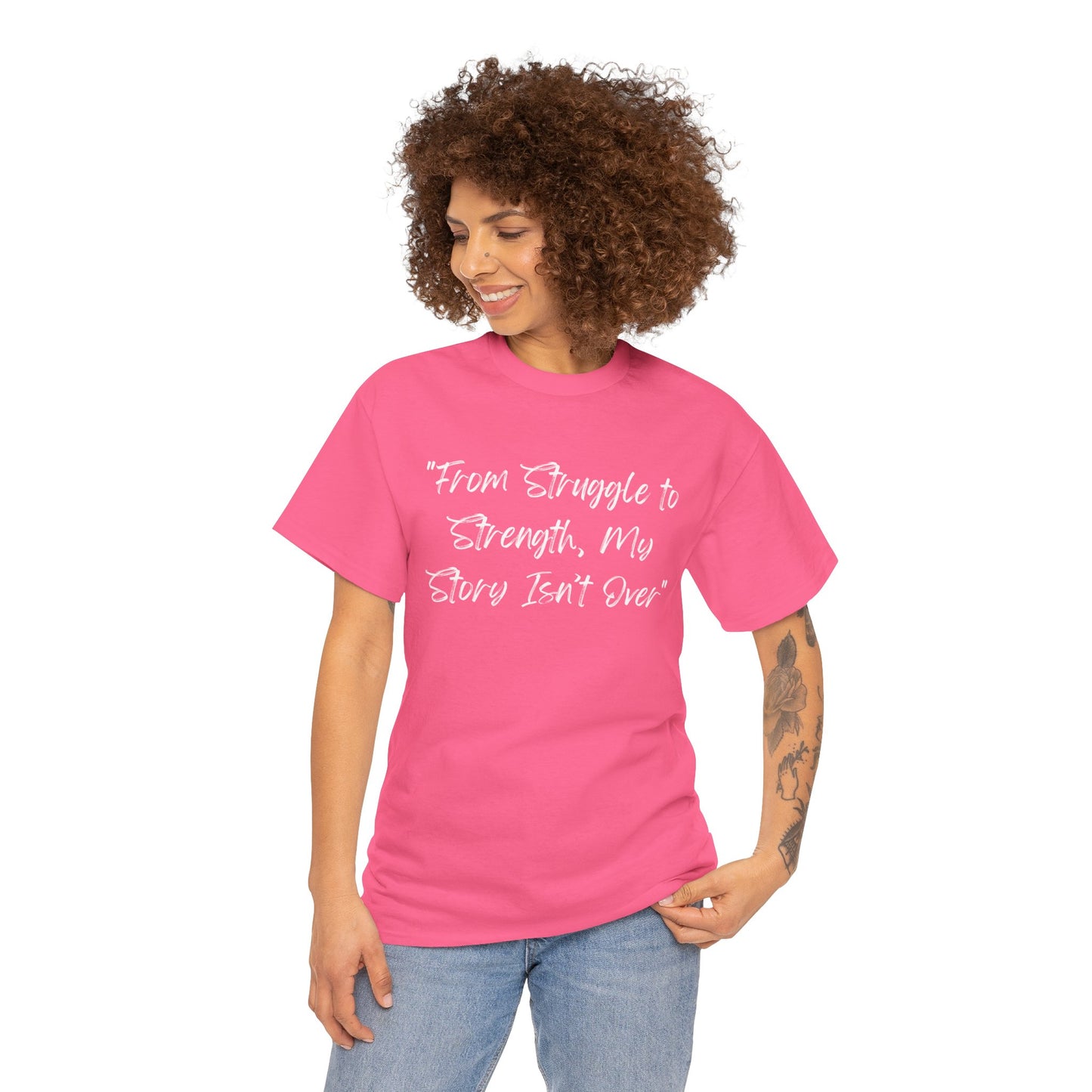 From Struggle to Strength Tee | Inspirational Shirt | Empowering Tee for Overcoming Challenges | Motivational Apparel Unisex Heavy Cotton Tee