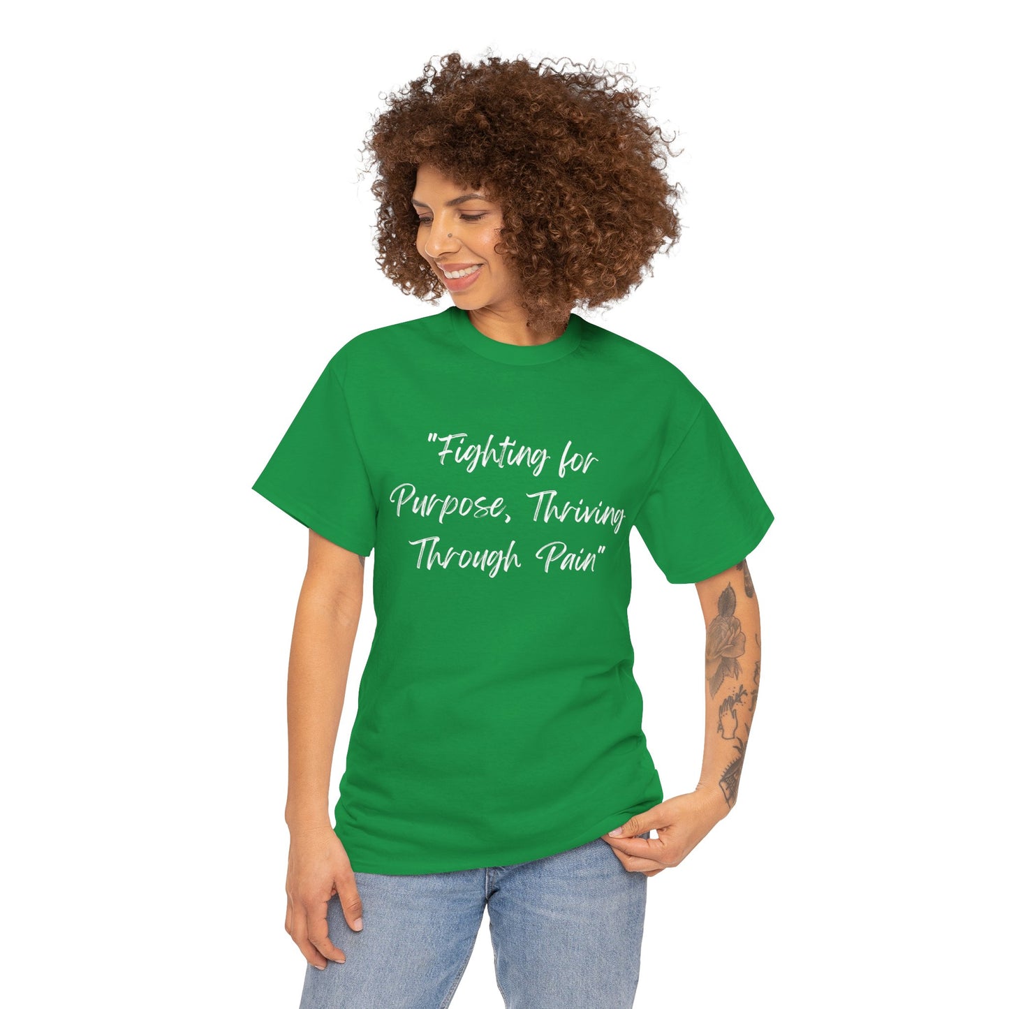 Fighting for Purpose Tee | Empowering Shirt | Inspirational Apparel for Overcoming Pain | Motivational T-Shirt Unisex Heavy Cotton Tee