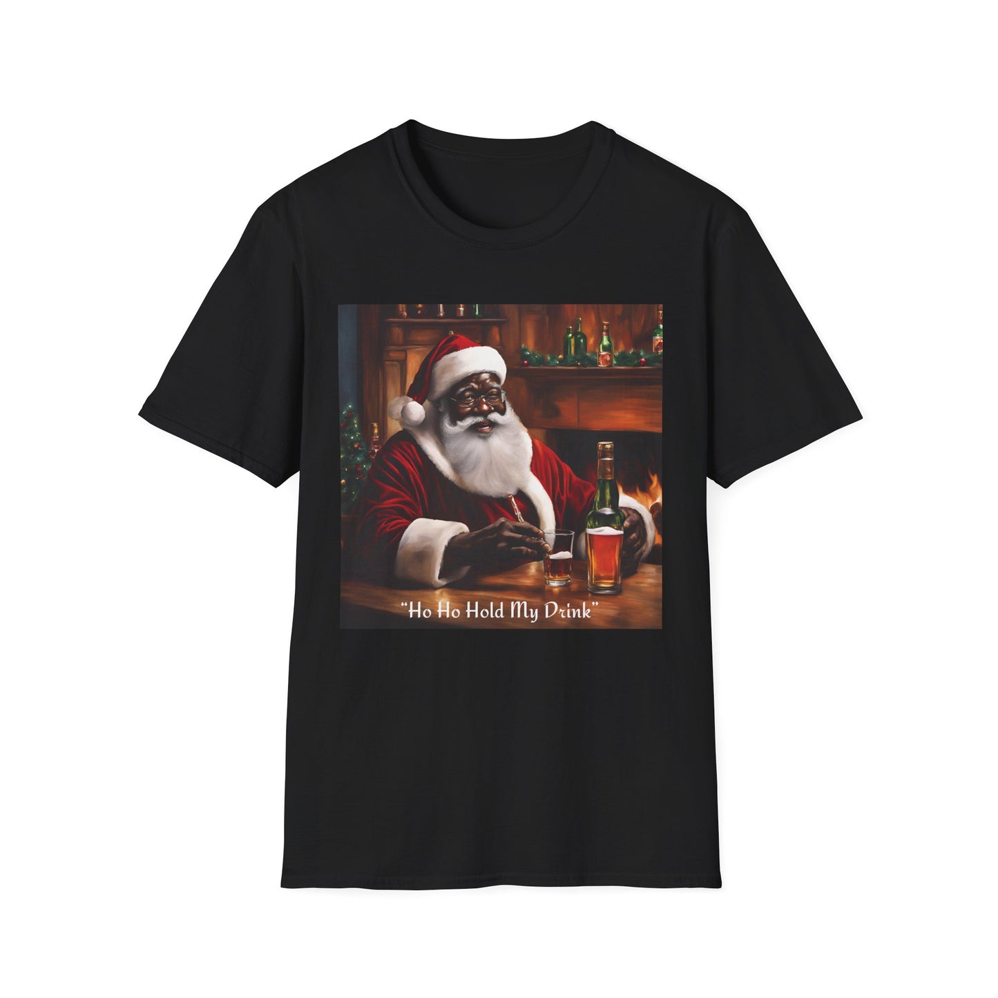 Black Santa Holiday Shirt Ho Ho Hold My Drink African American Santa Shirt Christmas Gift Christmas Season Tee Holiday Festive Shirt