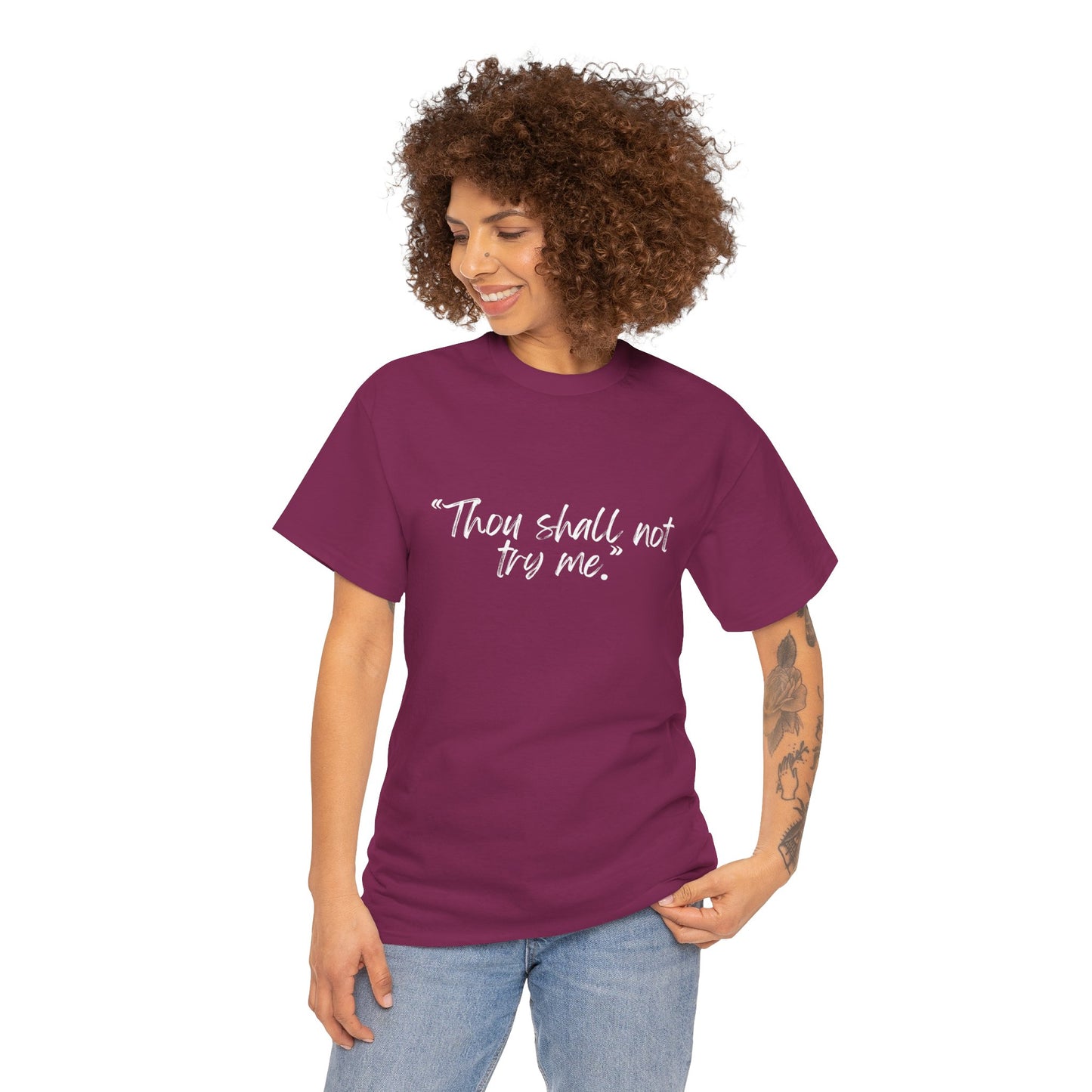 Thou Shall Not Try Me Unisex Heavy Cotton Tee