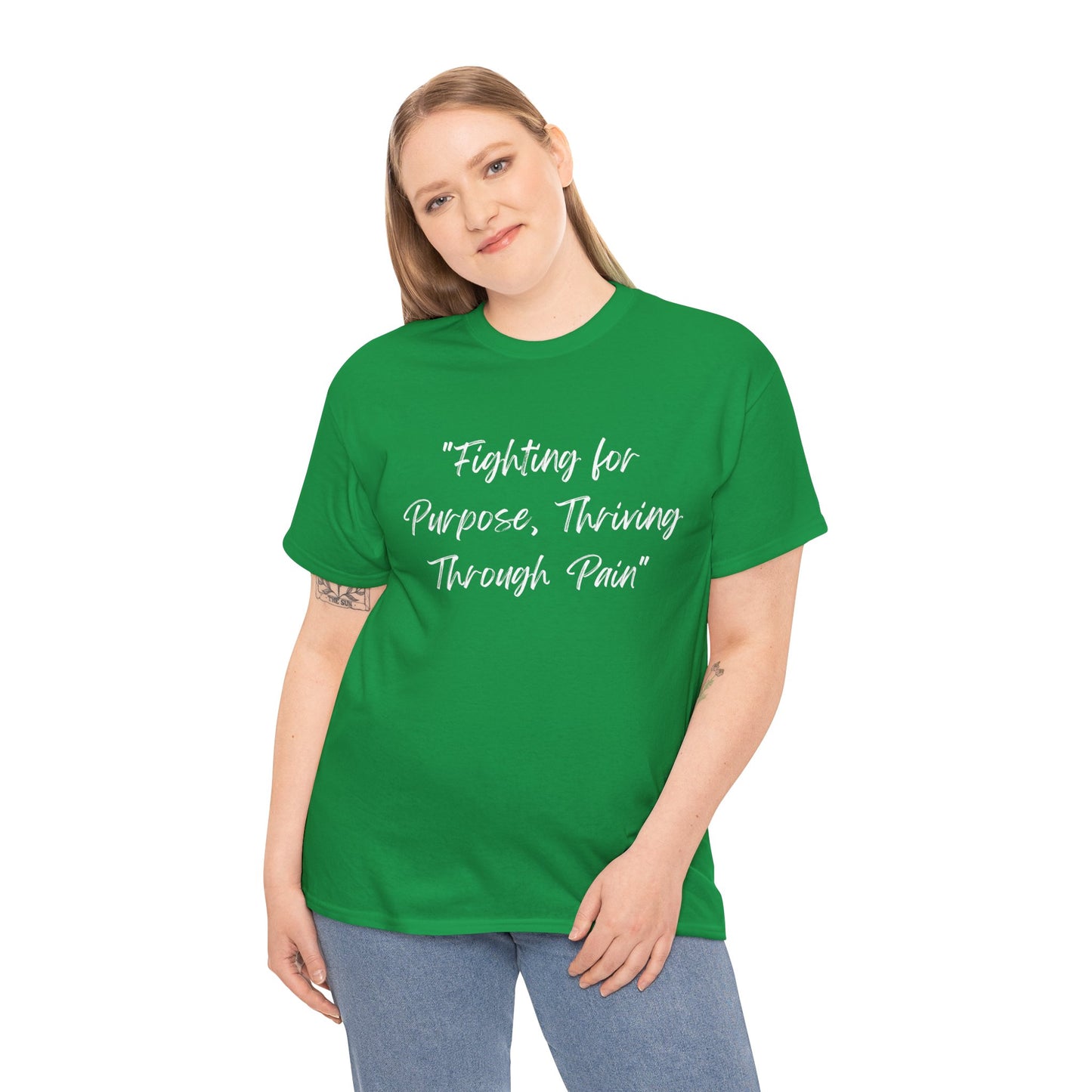 Fighting for Purpose Tee | Empowering Shirt | Inspirational Apparel for Overcoming Pain | Motivational T-Shirt Unisex Heavy Cotton Tee