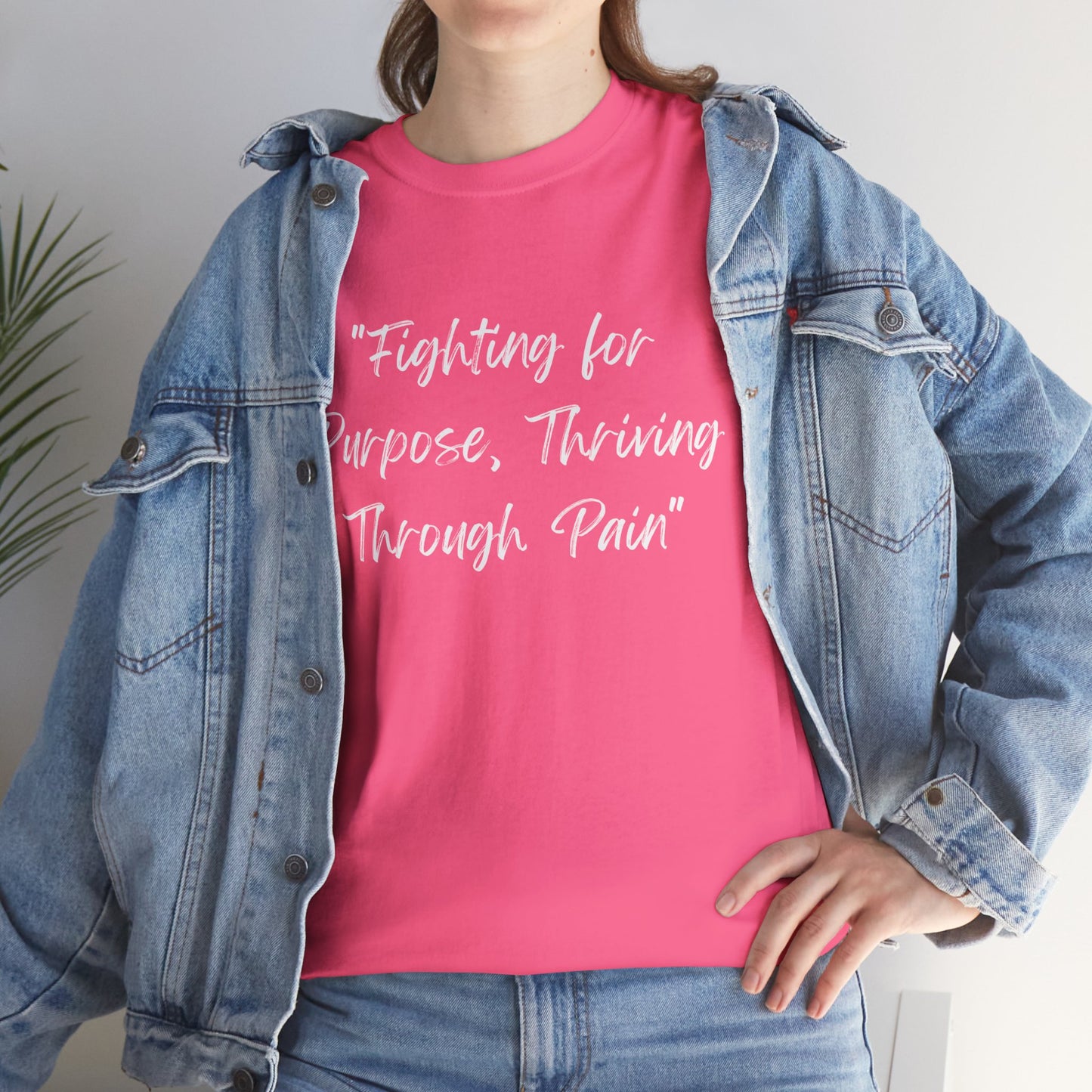 Fighting for Purpose Tee | Empowering Shirt | Inspirational Apparel for Overcoming Pain | Motivational T-Shirt Unisex Heavy Cotton Tee