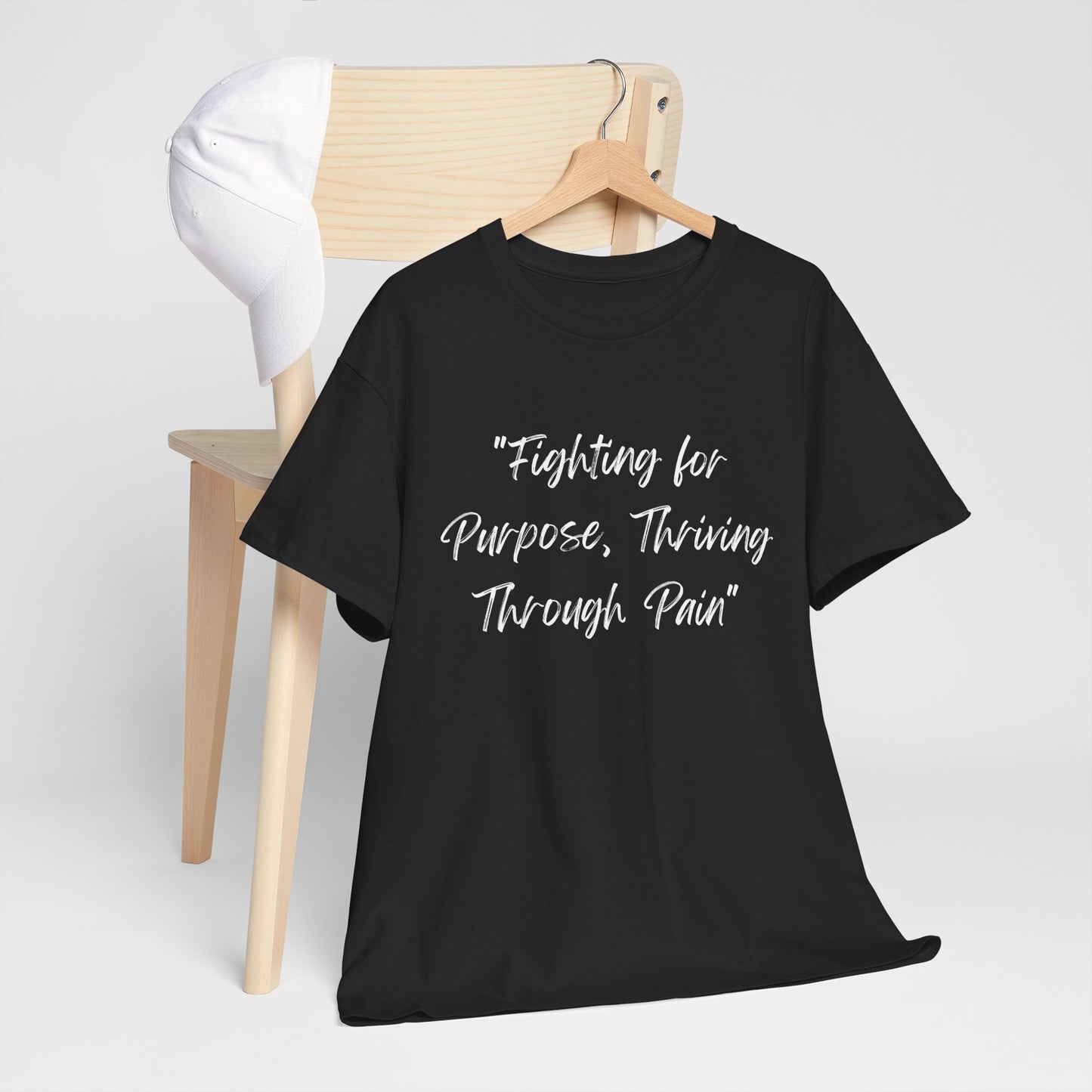 Fighting for Purpose Tee | Empowering Shirt | Inspirational Apparel for Overcoming Pain | Motivational T-Shirt Unisex Heavy Cotton Tee