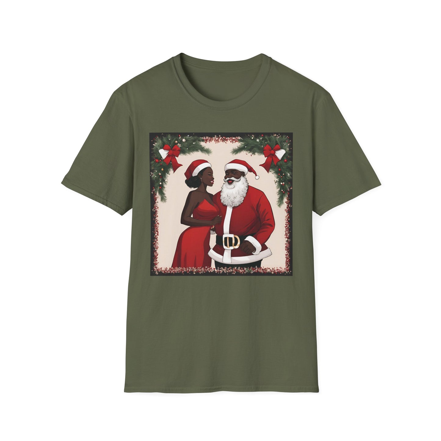 Black Santa Shirt, Christmas Couple Shirt, African American Santa Couple Shirt, Christmas Gift Shirts, Festive Holiday Cute Santa Shirt