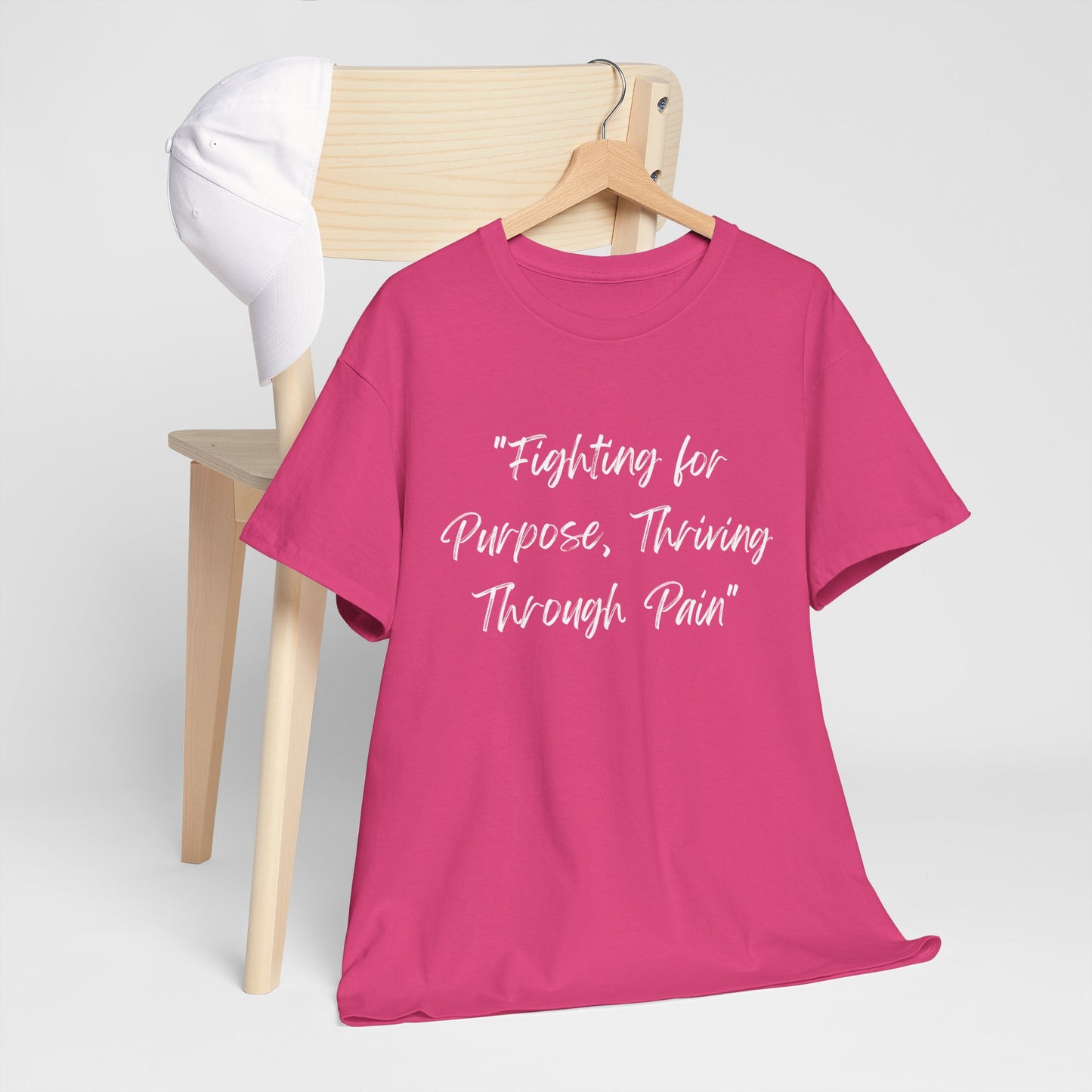 Fighting for Purpose Tee | Empowering Shirt | Inspirational Apparel for Overcoming Pain | Motivational T-Shirt Unisex Heavy Cotton Tee